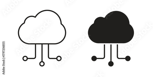 Cloud computing icon isolated vector Illustration. Vector pictogram for web and app