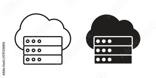 Cloud server icon isolated vector Illustration. Vector pictogram for web and app