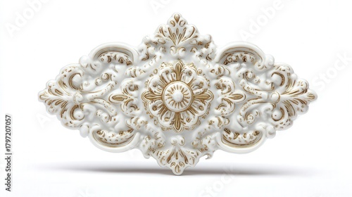 Porcelain ornament isolated on white background