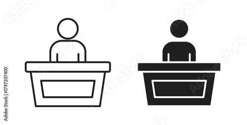 Court trial icon isolated vector Illustration. Vector pictogram for web and app