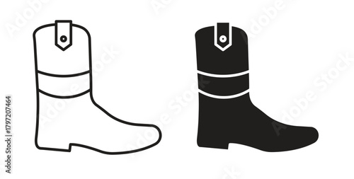 Cowboy Boot icon isolated vector Illustration. Vector pictogram for web and app