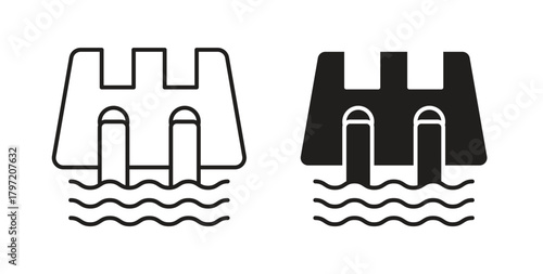 Dam icon isolated vector Illustration. Vector pictogram for web and app