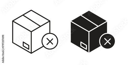 Delivery cancelled icon isolated vector Illustration. Vector pictogram for web and app