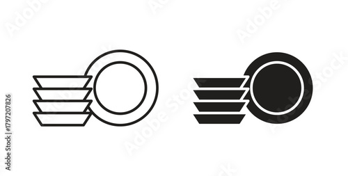Dishes icon isolated vector Illustration. Vector pictogram for web and app