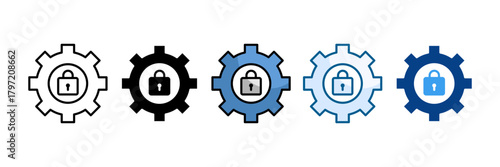 Secure Operation Icon Set Multiple Style Collection