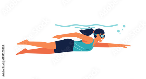 Swimming Gracefully Underwater Against A Black Backdrop Illustrating Athleticism