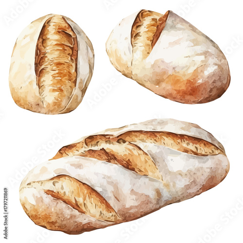 An Imaginary Minimalistic 2D flat icon_ciabatta_bread, modern element in vector and EPS format_isolated on a white background