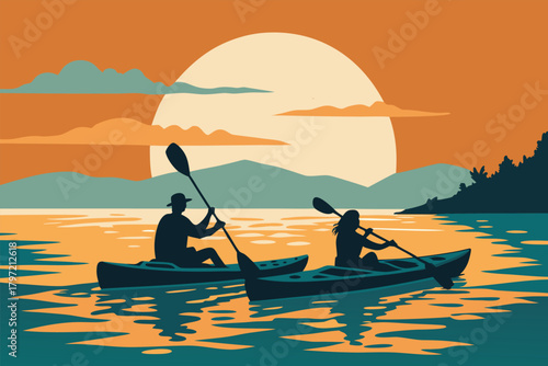-couple-kayaking-during-sunset-with-glowing-water-.eps