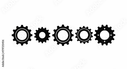 Precision Engineering A Vector Illustration of Interlocking Gears for Technical Designs