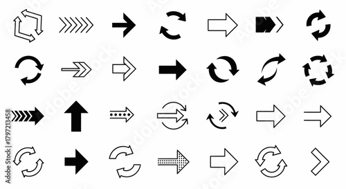 Vector Collection of Arrows Design Elements and Directional Icons for Graphics and Interface