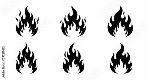 Vector Fire Set Abstract Flames for Hot Designs and Passionate Projects