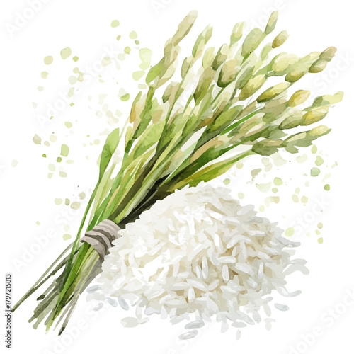 An Imaginary Minimalistic 2D flat icon jasmine rice, modern element in vector and EPS format, isolated on a white background, Simple illustration