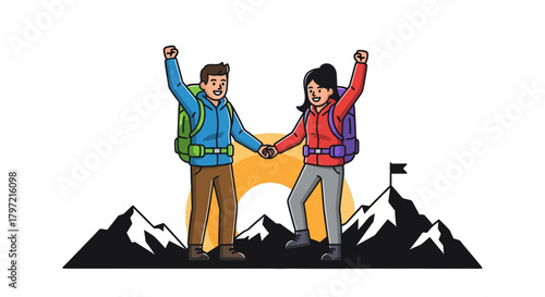 Triumph On The Summit: Celebrating Victory After Hiking And Reaching The Peak