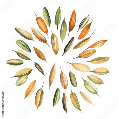 An Imaginary Minimalistic 2D flat icon rye grains, modern element in vector and EPS format, isolated on a white background, Simple illustration