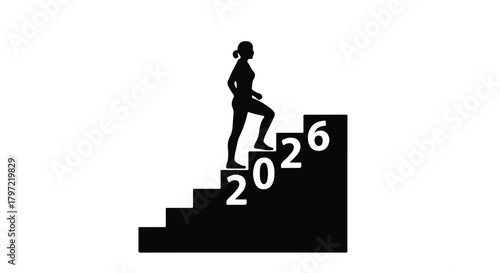 New year 2026 goals: motivation, resolutions, and success silhouette