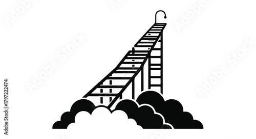 New year 2026 goals: ladder to success, achievement, and reaching new heights silhouette