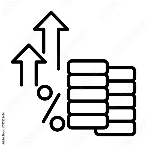 inflation rate single icon outline style