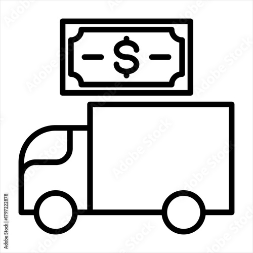 money supply single icon outline style