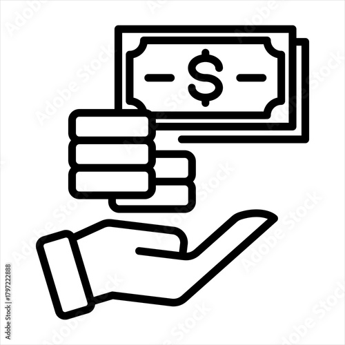 monetary single icon outline style