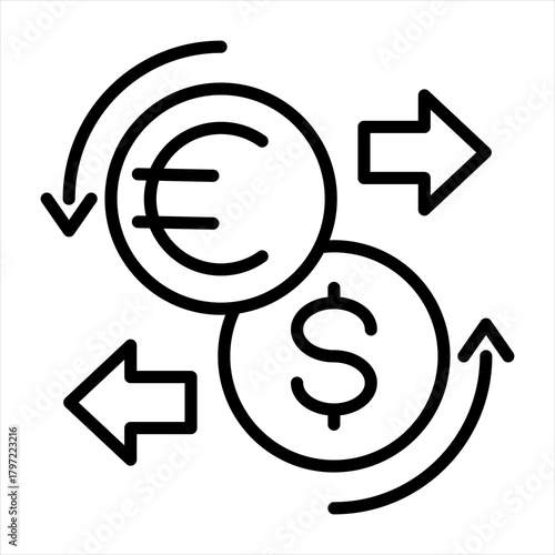 currency  single icon outline style