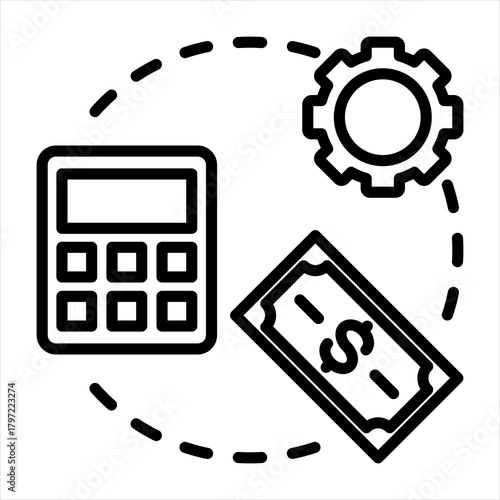 wages control single icon outline style
