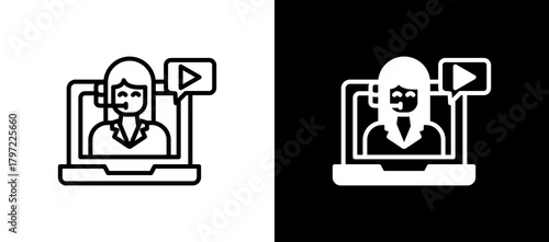 Video Lecture linemixed icon