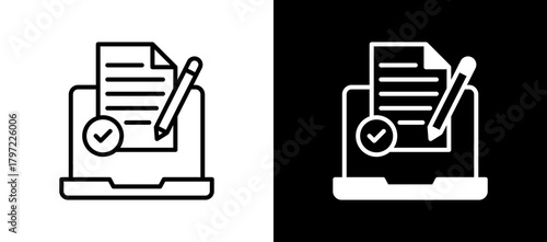Online Assignment linemixed icon
