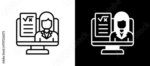 Online Teaching linemixed icon