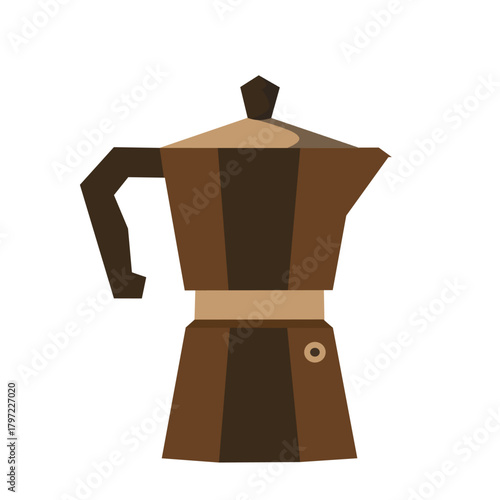 Moka Pot in Flat Minimal Style for Coffee Brewing Design