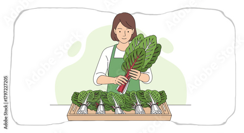 Woman Holding Fresh Vegetables, Selling Greens, Healthy Food Choices, Organic Produce