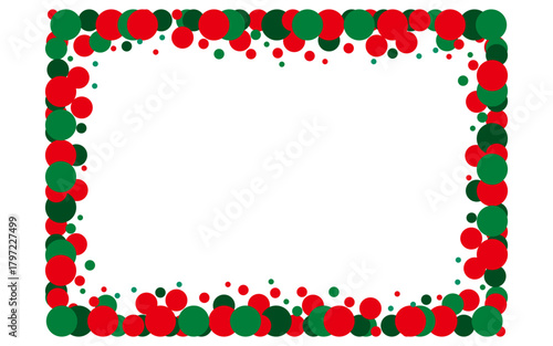 赤と緑の四角いフレーム・クリスマスイメージ