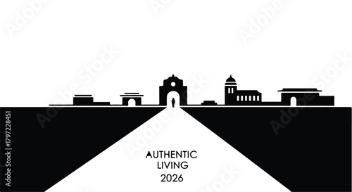 Authentic living 2026: new year's resolutions and personal growth silhouette