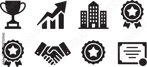 Business achievement icons