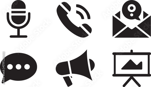 Communication icons set