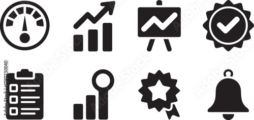 Icon set: business, performance, and analytics
