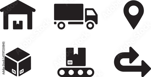 Logistics icons set