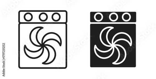 Convection turbofan stove icon for web and app. vector illustration eps