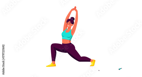 Woman Stretching in Exercise Pose Against a Black Background for Health