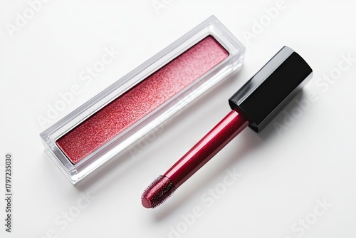 Glossy lip isolated on white background