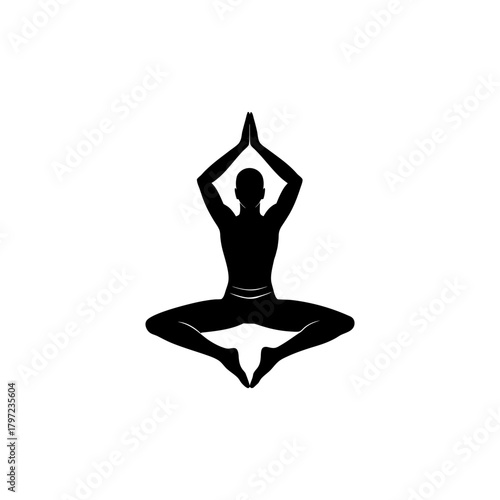 silhouette of man yoga practice