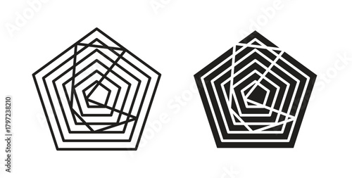 Chart radar icon with glyph and line. black vector icons for Web UI