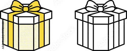 Gift Box Icon Vector: Present with Ribbon for Celebration, Birthday, Holiday, Sale, and E-commerce