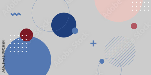 Modern Abstract Background with Memphis Retro Style and Pastel Colors