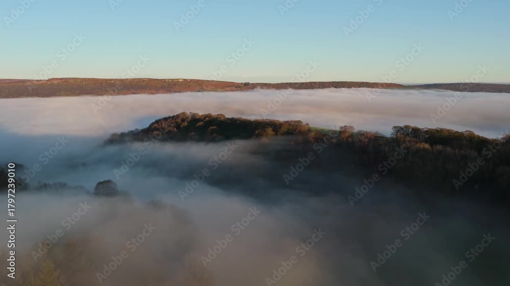 Scenic Cloud Inversion at the Peak District National park in the UK ...