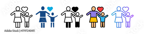 Single Parenting multiple icon