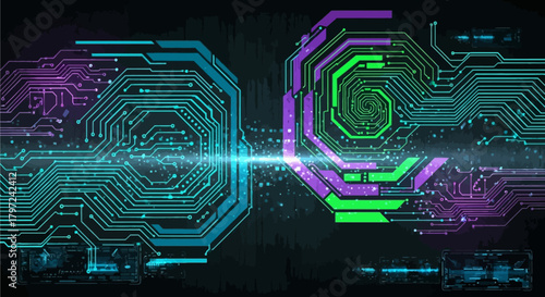 Digital processor design with an electronic circuit board pattern is a concept in computer technology