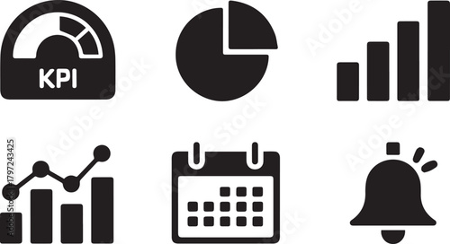Analytics business data and reporting icons
