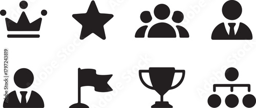 Icon set for business and success