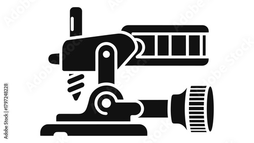 Action camera mount icon, gear for adventure videography, capturing extreme sports moments Vector