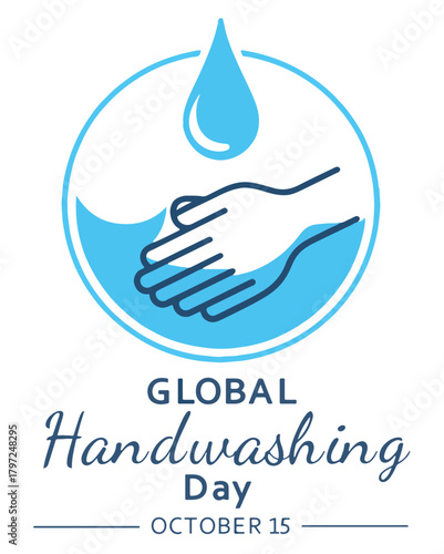 Global Handwashing Day vector illustration clean hands hygiene concept isolated on white background